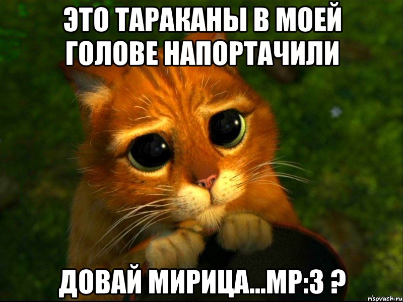 это тараканы в моей голове напортачили довай мирица...мр:3 ?