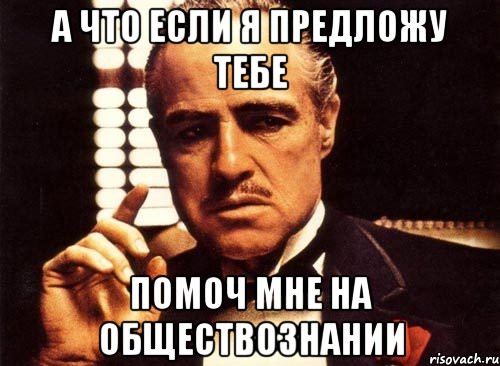 а что если я предложу тебе помоч мне на обществознании, Мем крестный отец