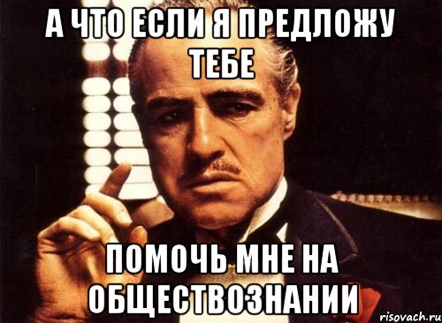 а что если я предложу тебе помочь мне на обществознании, Мем крестный отец