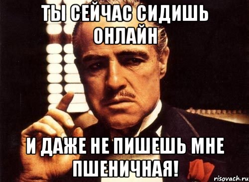 ты сейчас сидишь онлайн и даже не пишешь мне пшеничная!, Мем крестный отец