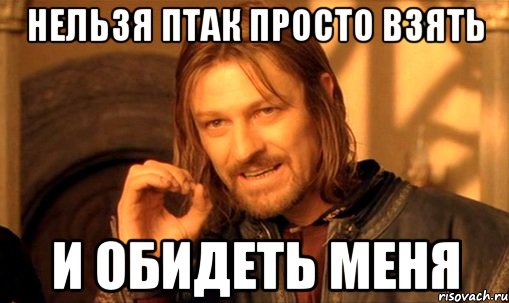 нельзя птак просто взять и обидеть меня, Мем Нельзя просто так взять и (Боромир мем)