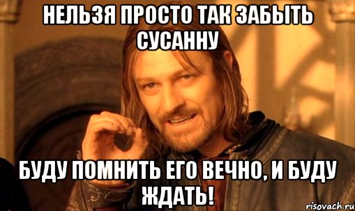 нельзя просто так забыть сусанну буду помнить его вечно, и буду ждать!, Мем Нельзя просто так взять и (Боромир мем)