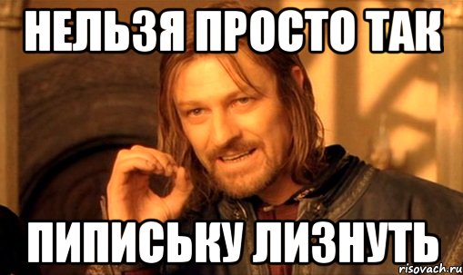 нельзя просто так пипиську лизнуть, Мем Нельзя просто так взять и (Боромир мем)