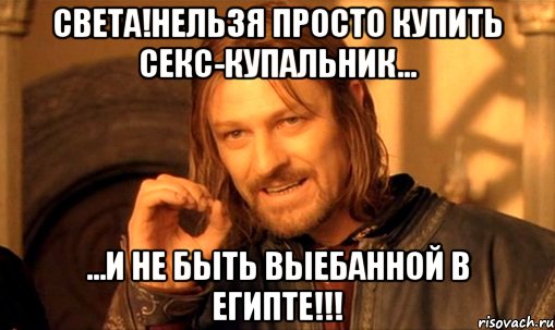 света!нельзя просто купить секс-купальник... ...и не быть выебанной в египте!!!, Мем Нельзя просто так взять и (Боромир мем)