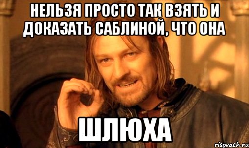 нельзя просто так взять и доказать саблиной, что она шлюха, Мем Нельзя просто так взять и (Боромир мем)