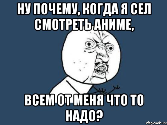 ну почему, когда я сел смотреть аниме, всем от меня что то надо?, Мем Ну почему