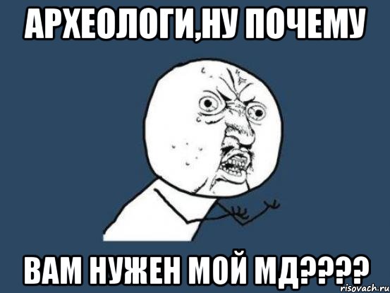 археологи,ну почему вам нужен мой мд???, Мем Ну почему