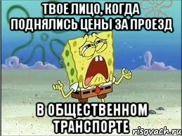 твое лицо, когда поднялись цены за проезд в общественном транспорте, Мем Спанч Боб плачет