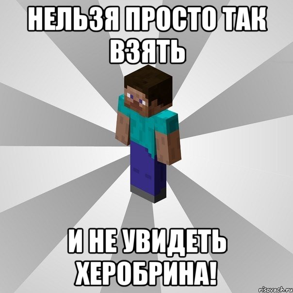 нельзя просто так взять и не увидеть херобрина!, Мем Типичный игрок Minecraft