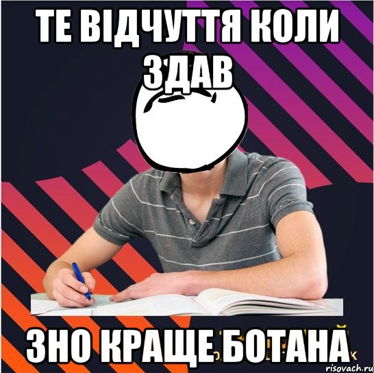 те відчуття коли здав зно краще ботана, Мем Типовий одинадцятикласник