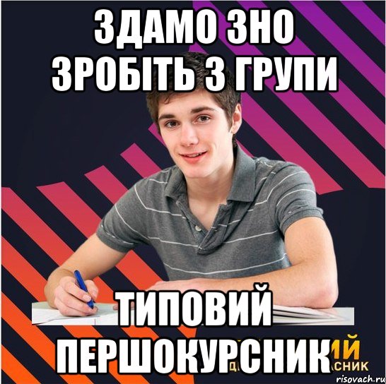 здамо зно зробіть з групи типовий першокурсник, Мем Типовий одинадцятикласник