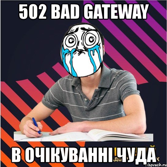 502 bad gateway в очікуванні чуда, Мем Типовий одинадцятикласник