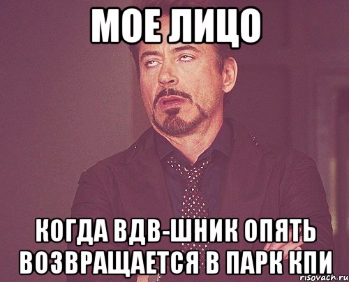 мое лицо когда вдв-шник опять возвращается в парк кпи, Мем твое выражение лица