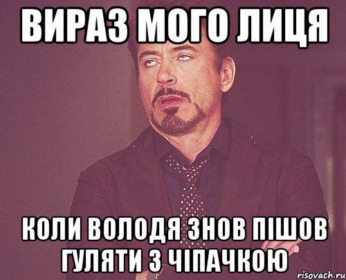 вираз мого лиця коли володя знов пішов гуляти з чіпачкою, Мем твое выражение лица