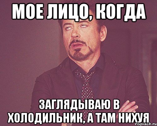 мое лицо, когда заглядываю в холодильник, а там нихуя, Мем твое выражение лица