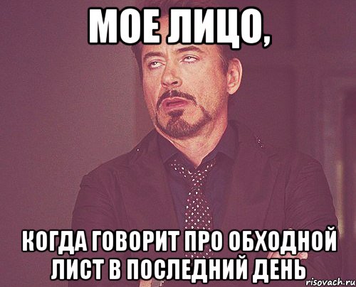 мое лицо, когда говорит про обxодной лист в последний день, Мем твое выражение лица