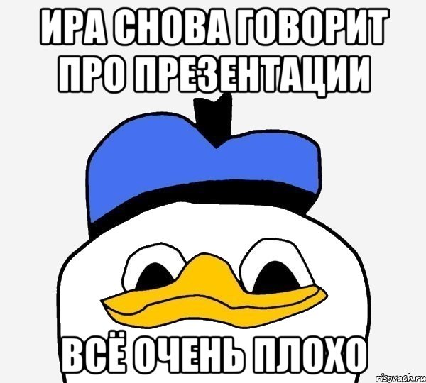 ира снова говорит про презентации всё очень плохо, Мем Утка