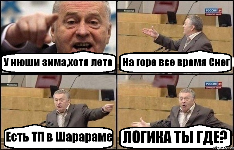 У нюши зима,хотя лето На горе все время Снег Есть ТП в Шарараме ЛОГИКА ТЫ ГДЕ?, Комикс Жириновский