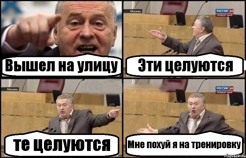 Вышел на улицу Эти целуются те целуются Мне похуй я на тренировку, Комикс Жириновский