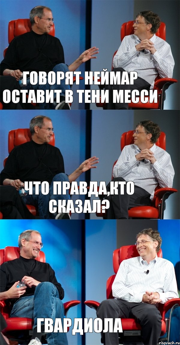 Говорят Неймар оставит в тени Месси Что правда,кто сказал? Гвардиола, Комикс Стив Джобс и Билл Гейтс (3 зоны)