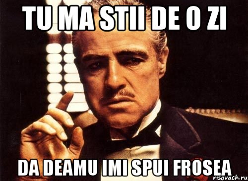 tu ma stii de o zi da deamu imi spui frosea, Мем крестный отец