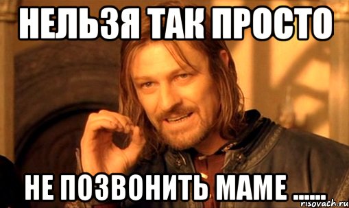 нельзя так просто не позвонить маме ......, Мем Нельзя просто так взять и (Боромир мем)