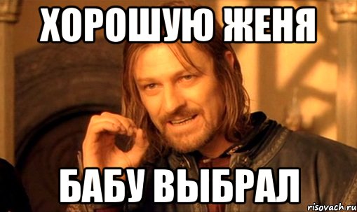 хорошую женя бабу выбрал, Мем Нельзя просто так взять и (Боромир мем)