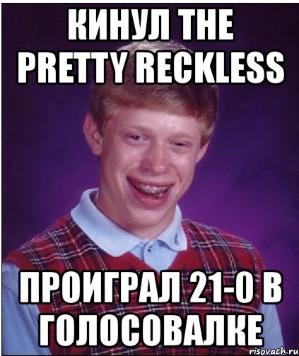 кинул the pretty reckless проиграл 21-0 в голосовалке, Мем Неудачник Брайан