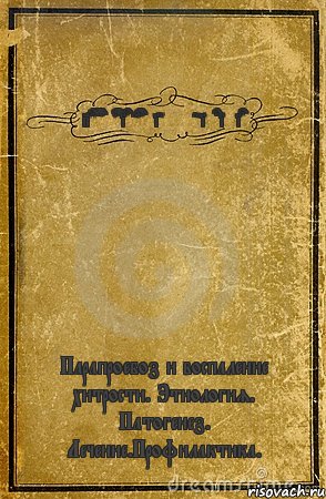 Paraproebosis chronica et chitritis Парапроебоз и воспаление хитрости. Этиология. Патогенез. Лечение.Профилактика., Комикс обложка книги