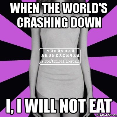 when the world's crashing down i, i will not eat, Мем Типичная анорексичка