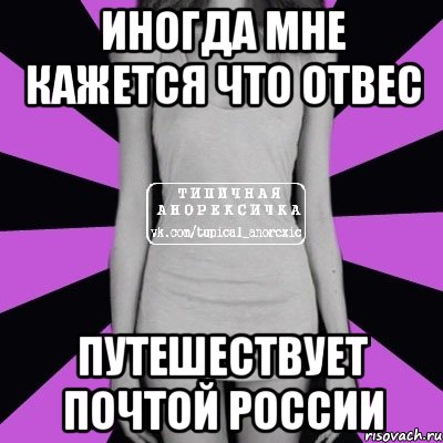 иногда мне кажется что отвес путешествует почтой россии, Мем Типичная анорексичка