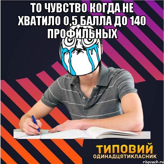 то чувство когда не хватило 0,5 балла до 140 профильных , Мем Типовий одинадцятикласник