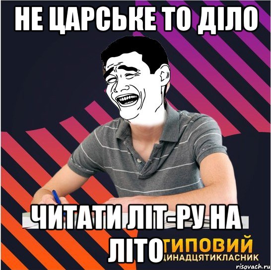 не царське то діло читати літ-ру на літо, Мем Типовий одинадцятикласник