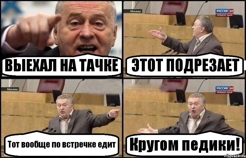 ВЫЕХАЛ НА ТАЧКЕ ЭТОТ ПОДРЕЗАЕТ Тот вообще по встречке едит Кругом педики!, Комикс Жириновский