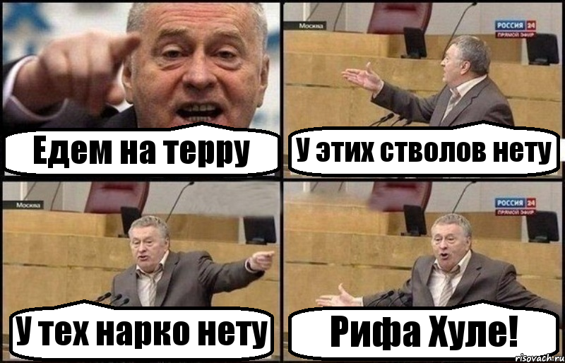 Едем на терру У этих стволов нету У тех нарко нету Рифа Хуле!, Комикс Жириновский