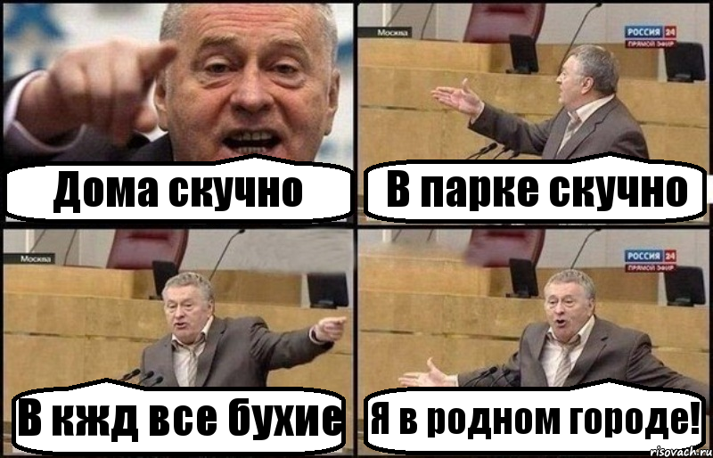 Дома скучно В парке скучно В кжд все бухие Я в родном городе!, Комикс Жириновский