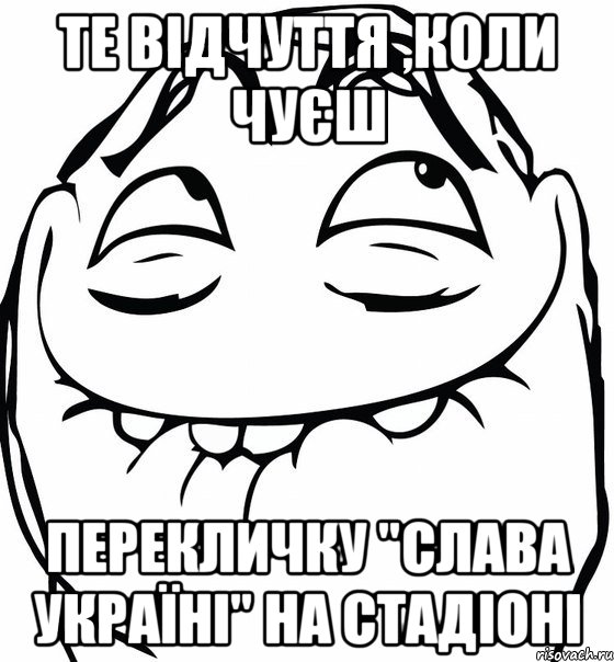 те відчуття ,коли чуєш перекличку "слава україні" на стадіоні, Мем  аааа