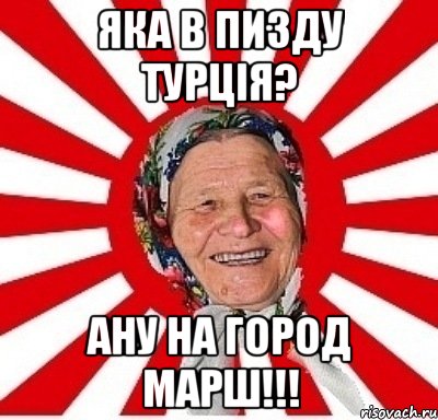 яка в пизду турція? ану на город марш!!!, Мем  бабуля