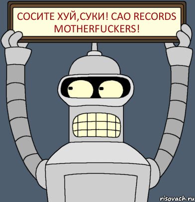 Сосите хуй,суки! CAO records motherfuckers!, Комикс Бендер с плакатом