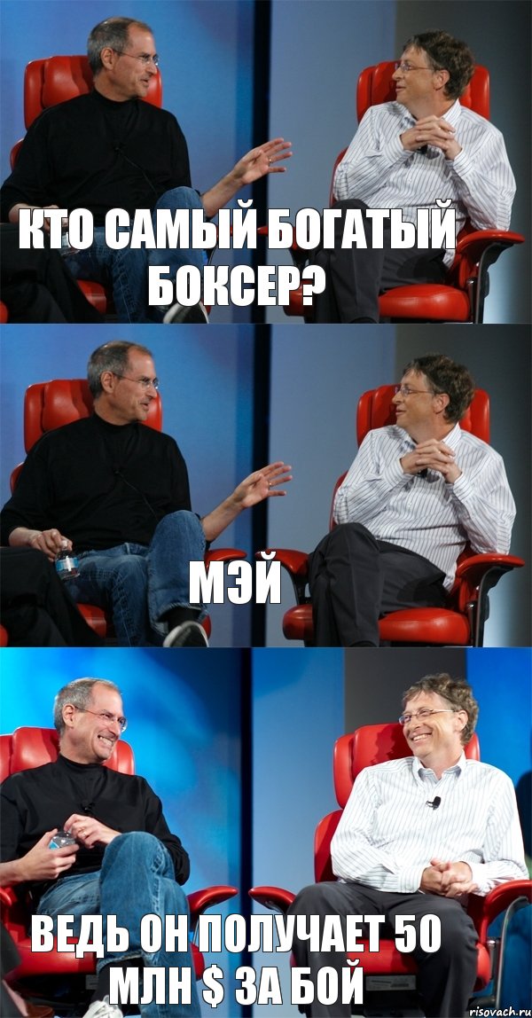 кто самый богатый боксер? мэй ведь он получает 50 млн $ за бой, Комикс Стив Джобс и Билл Гейтс (3 зоны)