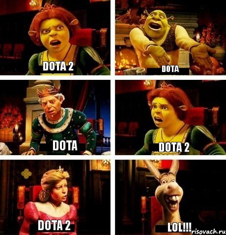 Dota 2 Dota Dota Dota 2 Dota 2 LOL!!!, Комикс  Шрек Фиона Гарольд Осел