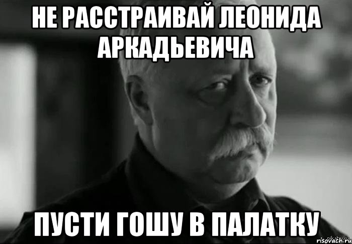 не расстраивай леонида аркадьевича пусти гошу в палатку, Мем Не расстраивай Леонида Аркадьевича