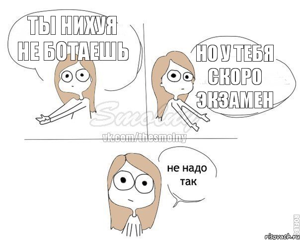 ты нихуя не ботаешь но у тебя скоро экзамен, Комикс Не надо так 2 зоны