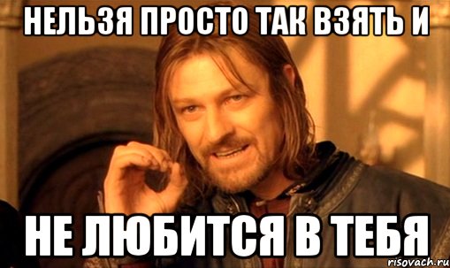 нельзя просто так взять и не любится в тебя, Мем Нельзя просто так взять и (Боромир мем)