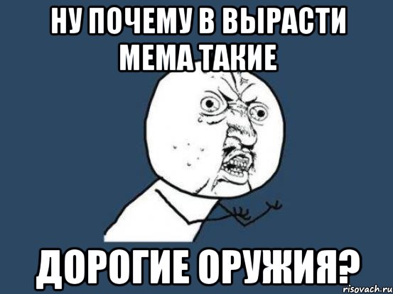 ну почему в вырасти мема такие дорогие оружия?, Мем Ну почему