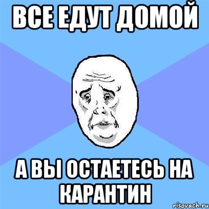 все едут домой а вы остаетесь на карантин, Мем Okay face