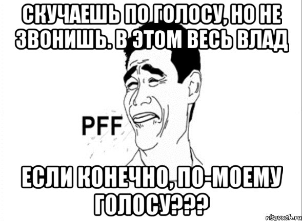 скучаешь по голосу, но не звонишь. в этом весь влад если конечно, по-моему голосу???