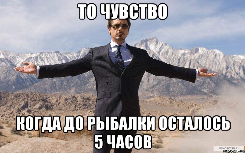 то чувство когда до рыбалки осталось 5 часов, Мем железный человек