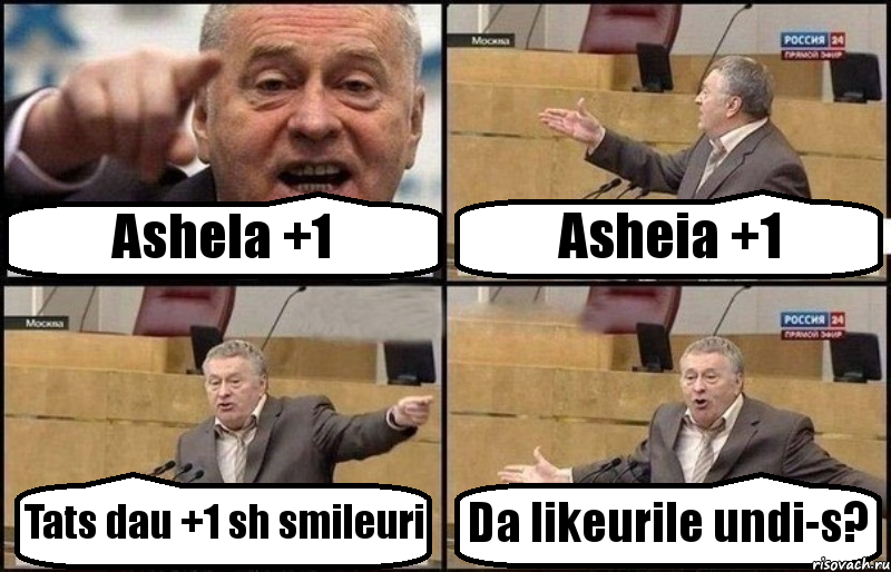 Ashela +1 Asheia +1 Tats dau +1 sh smileuri Da likeurile undi-s?, Комикс Жириновский