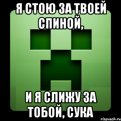 я стою за твоей спиной, и я слижу за тобой, сука, Мем Creeper